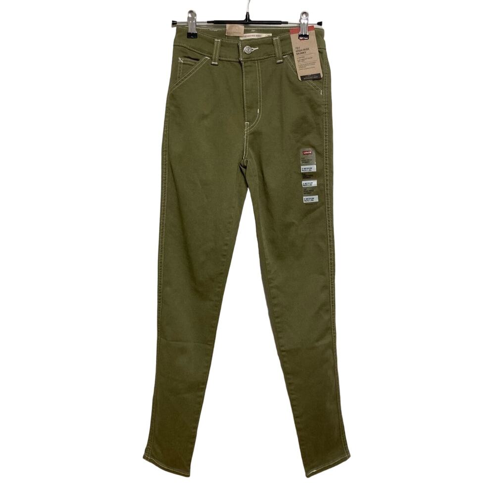 NEW Levi’s 721 High Rise Skinny Pants in Olive Green Goblincore - Size 25x30
